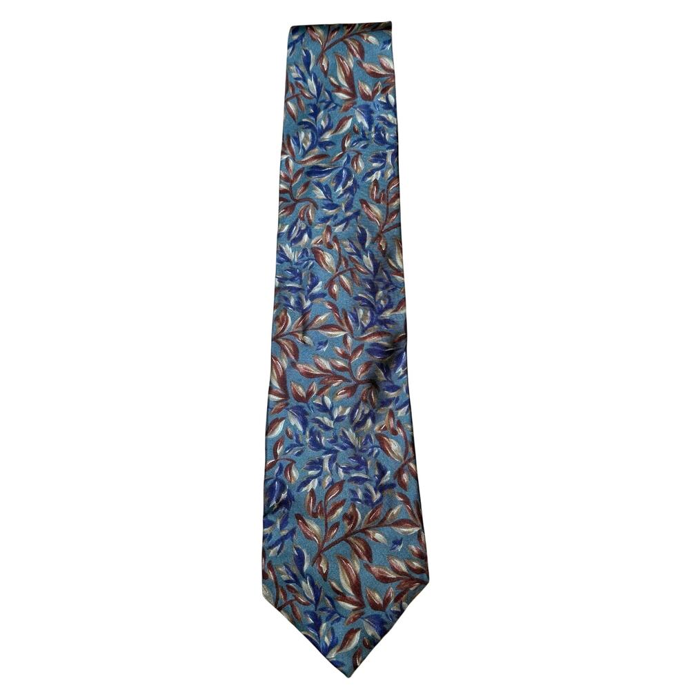 Vintage Christian Dior Monsieur Silk Necktie Green Brown Blue Floral